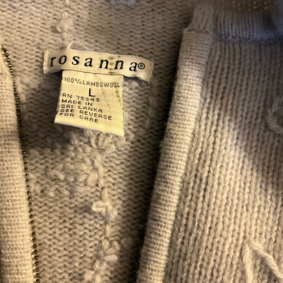 Pale Blue Rosanna Zippered Sweater, Embroidered and NWT - Picture 4 of 5